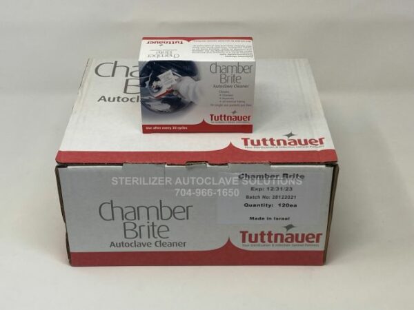 This is the front view of a case of 12 boxes of Chamber Brite Powder
