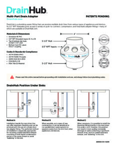 Drain Hub Installation Instructions - Statim USA Autoclave Sales & Repair