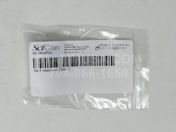 This is a SciCan STATIM 5000 Air Compressor Filter OEM 01-101652S in its original packaging.