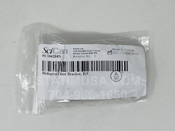 A SciCan STATIM 2000 5000 Biological Filter Bracket in the original packaging.