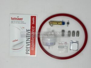 This shows the parts that belong in a Tuttnauer 2340EA / EZ9 Annual Preventive Maintenance Kit