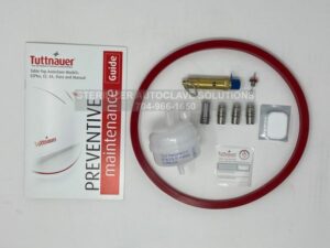 This shows the parts that belong in a Tuttnauer 2340EKA Annual Preventive Maintenance Kit