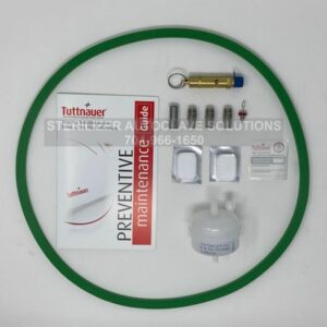 This shows the parts that belong in a Tuttnauer 3870EA Annual Preventive Maintenance Kit