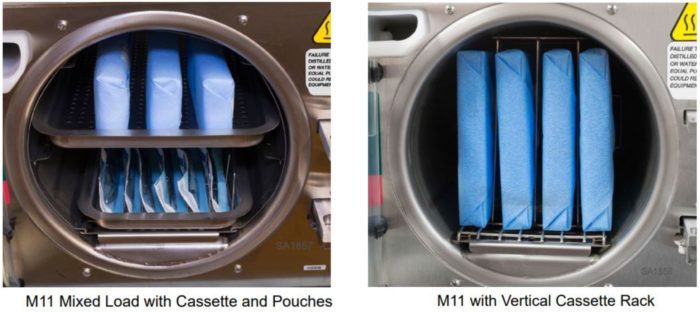 Two more possible pouch configurations for the Midmark M11 Self-Contained Steam Sterilizer
