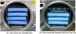 Two of the possible pouch configurations for the Midmark M11 Self-Contained Steam Sterilizer