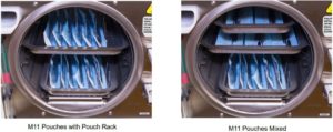 Two possible pouch configurations for the Midmark M11 Self-Contained Steam Sterilizer