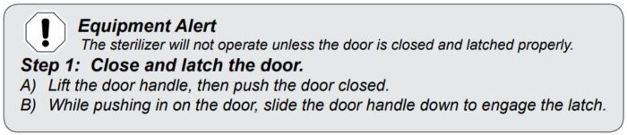 The Midmark alert for ensuring a closed and latched door.