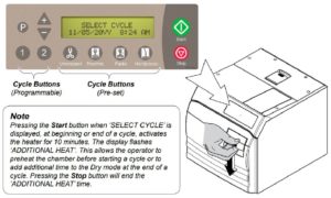 This is a note about how to pre-heat the Midmark Ritter M11 before starting a cycle.