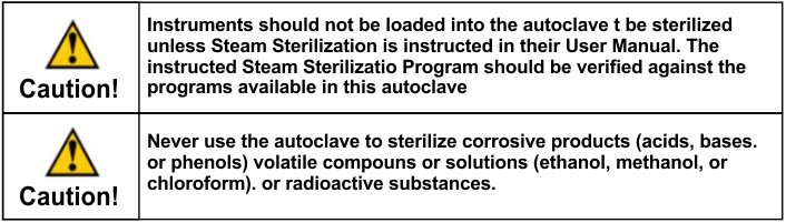 A double pre-sterilization caution for the Tuttnauer T-edge autoclave