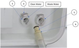 How to connect to the mineral-free and waste-water reservoirs on the Tuttnauer T-Edge Steam Sterilizer