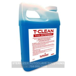 This is the front of a 1 liter bottle of Tuttnauer T-Clean Tiva Detergent