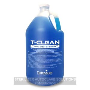 This is the front of a 4 liter bottle of Tuttnauer T-Clean Tiva Detergent