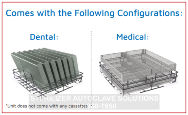 This shows the multiple instrument configurations possible with the Tuttnauer Tiva2 disinfector