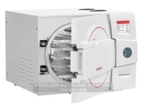 This is the Tuttnauer Elara 11 pre/post vacuum autoclave steam sterilizer with the door partially open