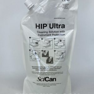 The front of a 750 ml pouch of Scican HIP Ultra cleaning solution