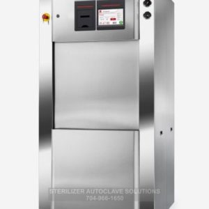 This is a Tuttnauer 5596 compact series stand alone autoclave shown from the front left corner