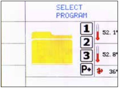 This is the Tuttnauer Tiva 2 display screen for selecting programs