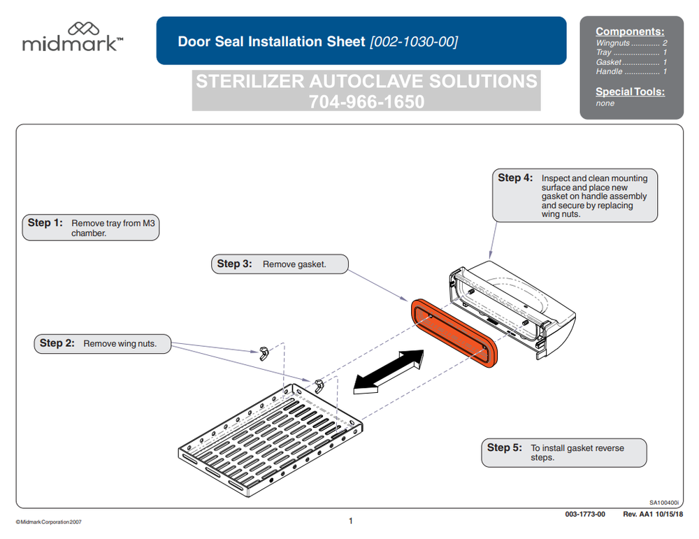 These are the installation instructions for the Midmark M3 Door Seal