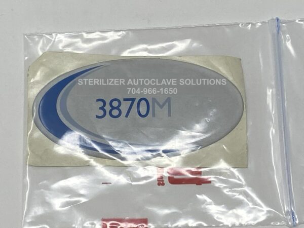 This is a Tuttnauer 3870M autoclave door label