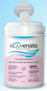 This is a cannister of Rejuvenate one step disinfectant wipes.