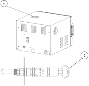 This is a diagram graphic of the safety valve on the Tuttnauer ez9plus/ez11plus. 