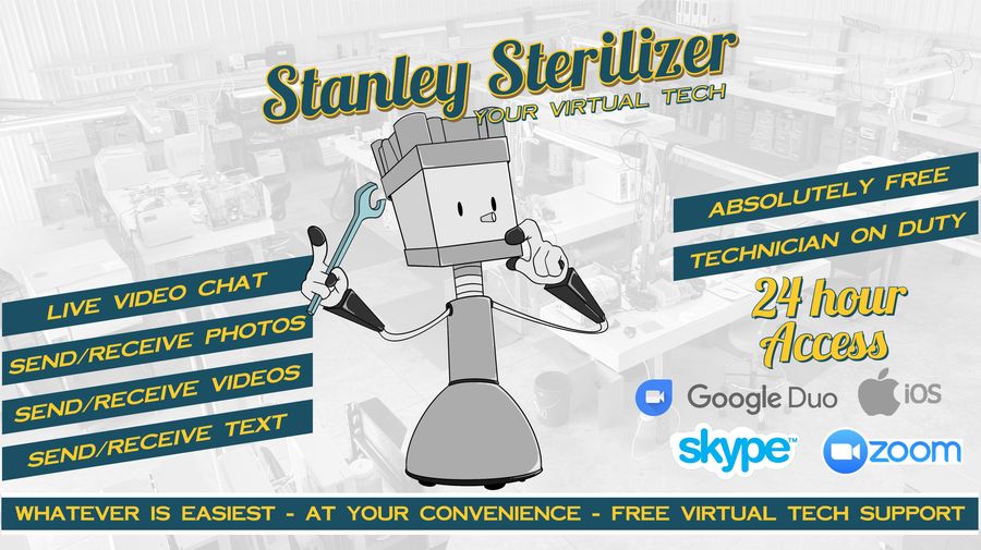 We offer virtual technical help with our FREE Stanley Sterilizer Virtual Tech program.
