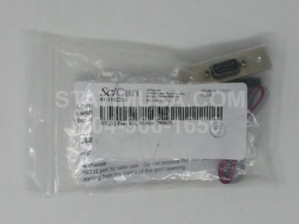 This is a Scican Statim 2000 RS232 Port Kit OEM 01-110221S in its original package.