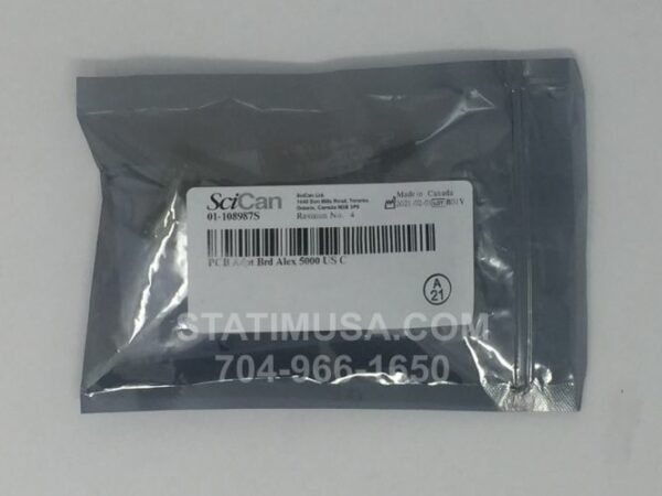 This is a Scican Statim 5000 PCB Adapter Board 5XX Alex OEM 01-108987S in the original packaging