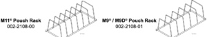 This is a graphic of the midmark m9/m11 pouch rack