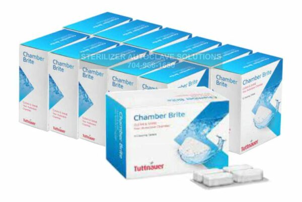 This is a case of 12 boxes of Chamber Brite cleaning tablets.