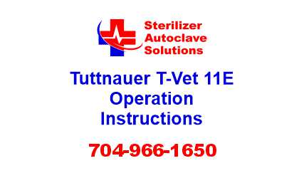 This article explains how to properly operate a Tuttnauer T-Vet 11E autoclave.