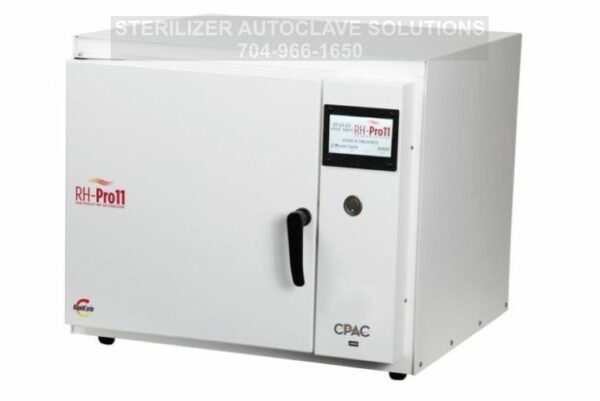 This is a front angled view of a CPAC RH-Pro11 heat sterilizer