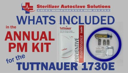 This article explains and shows all the parts included in a Tuttnauer 1730E autoclave Annual Preventive Maintenance Kit.