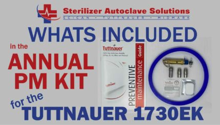 This article explains and shows all the parts included in a Tuttnauer 1730EK autoclave Annual Preventive Maintenance Kit.