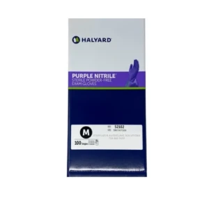 This is a 100 count box of Halyard Medium Purple Sterile gloves 52102.