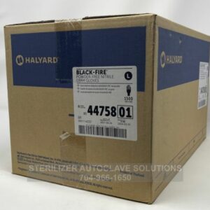 This is a case of 1500 Large Halyard Sterling Nitrile Exam gloves 44758
