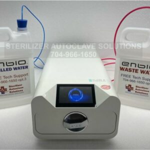 Enbio S Automatic Cassette Sterilizer complete setup with Distilled Water and Waste Water Bottles.