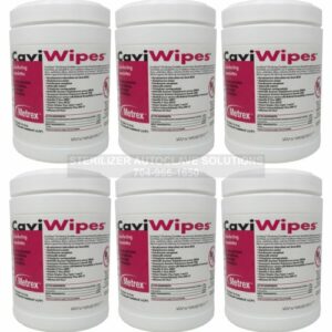 6 cans of Metrex CaviWipes 6” x 6.75” Disinfectant Towelettes.