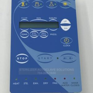 This is a Tuttnauer 1730E Display Board (PREDG) w BLUE LCD OEM CTP201-0133 front view