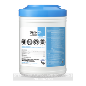 This is a can of 160 PDI Sani-24 Germicidal Wipes.