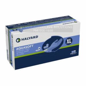 This is a 250 count box of Halyard X-Large Aquasoft Nitrile exam gloves 43936