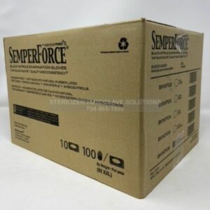 Case of 900 XX-Large SemperForce Black Nitrile Exam Gloves BKNF106