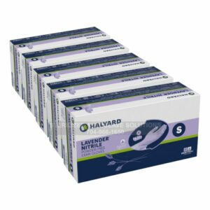 5 Boxes of 250 SMALL Halyard Lavender Nitrile 52817 gloves.