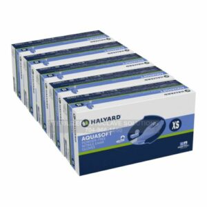 5 Boxes of 300 X-SMALL Halyard Aquasoft Nitrile 43932 gloves.