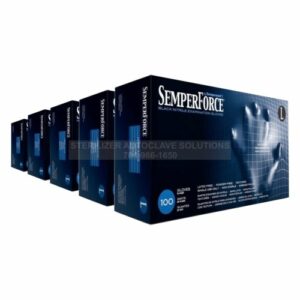 5 Boxes of 100 Large SemperForce Black Nitrile Exam Gloves BKNF104