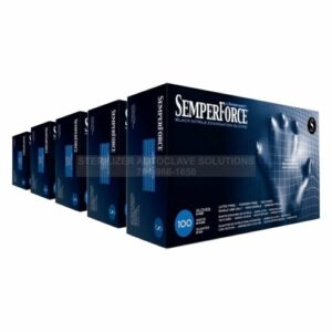 5 Boxes of 100 Small SemperForce Black Nitrile Exam Gloves BKNF102.