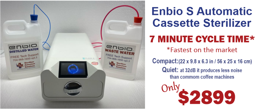 The Enbio S Automatic Cassette Sterilizer is extremely affordable.