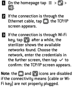 This is the first half of the wi-fi connection process of the W&H Lexa sterilizer.