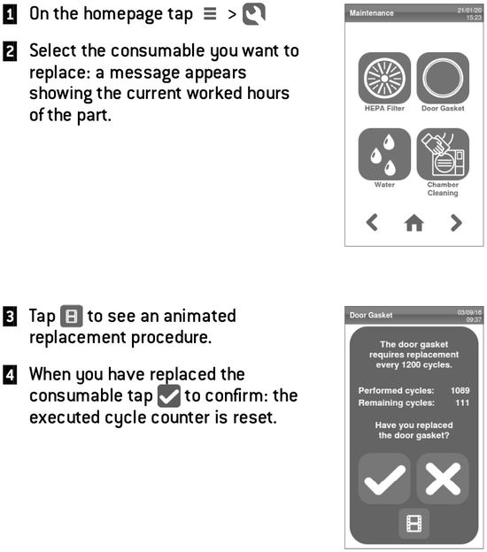 This is the W&H Lexa replacing consumables instruction graphic.