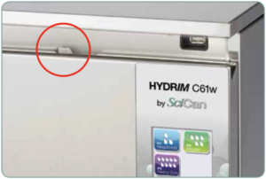 This is the Hydrim C61W G4 door lever location instruction graphic.